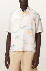 AllSaints Breezer Floral Short Sleeve Button-Up Shirt