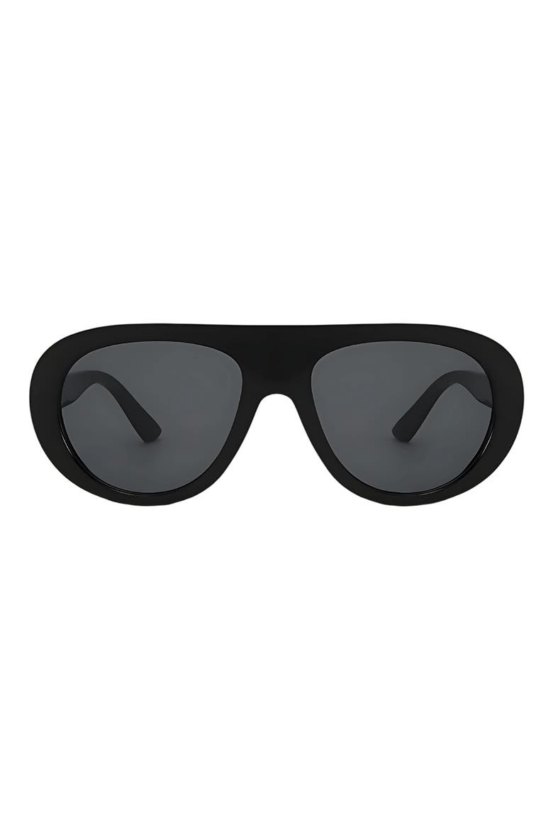 Oeane 55mm Polarized Aviator Sunglasses, Main, color, BLACK / BLACK