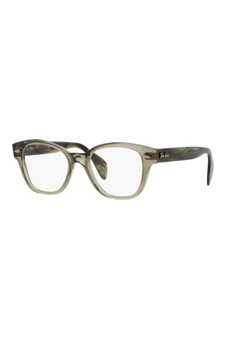 49mm Square Optical Glasses, Alternate, color, TRANSPARENT GREEN