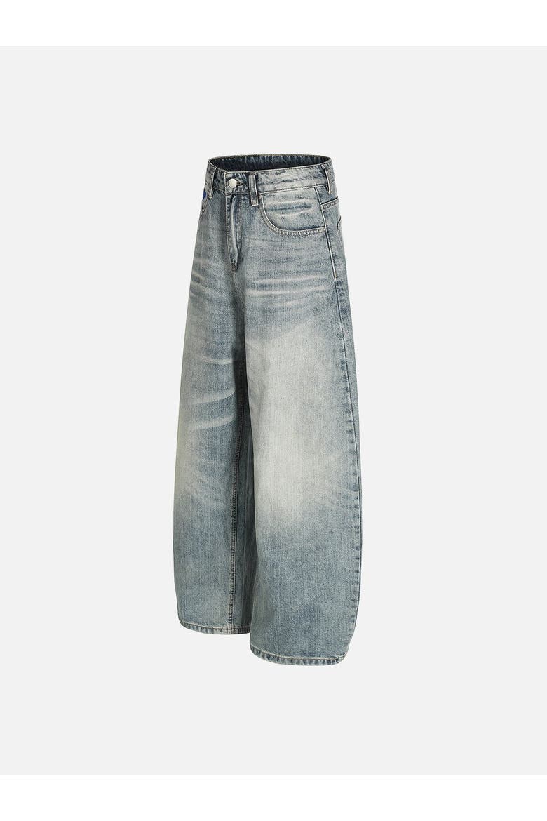 Baggy Barrel Washed Jeans, Alternate, color, Blue