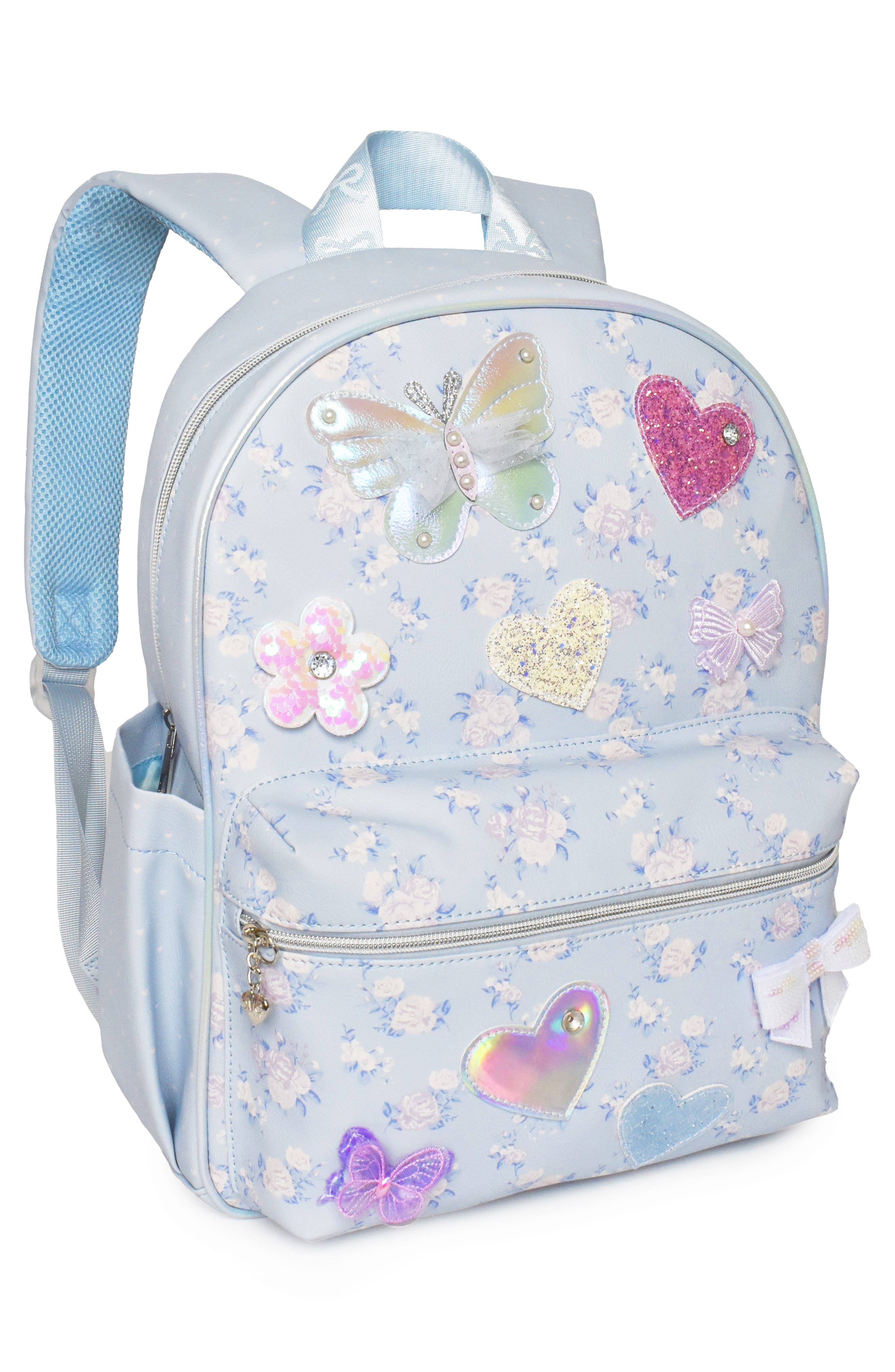 Kids' Butterfly Floral Large Backpack, Alternate, color, FROST