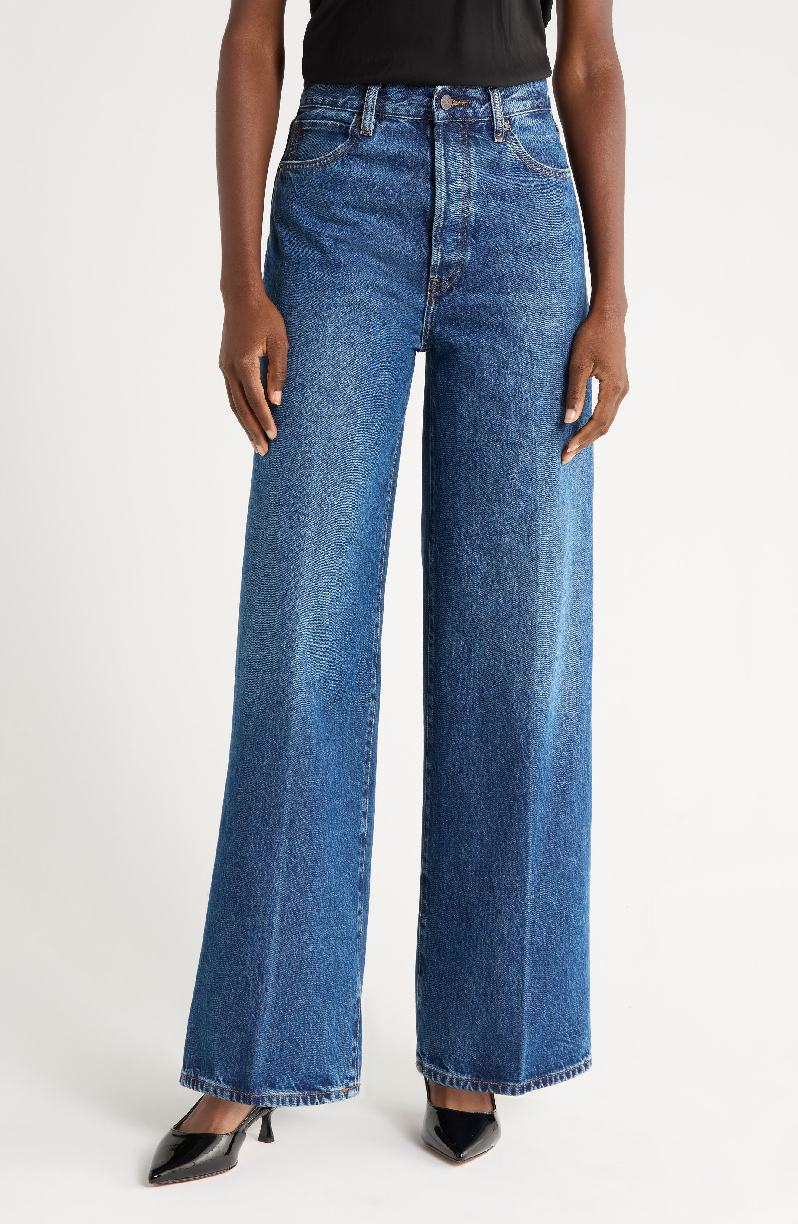 FRAME The Collegiate Super High Waist Wide Leg Jeans