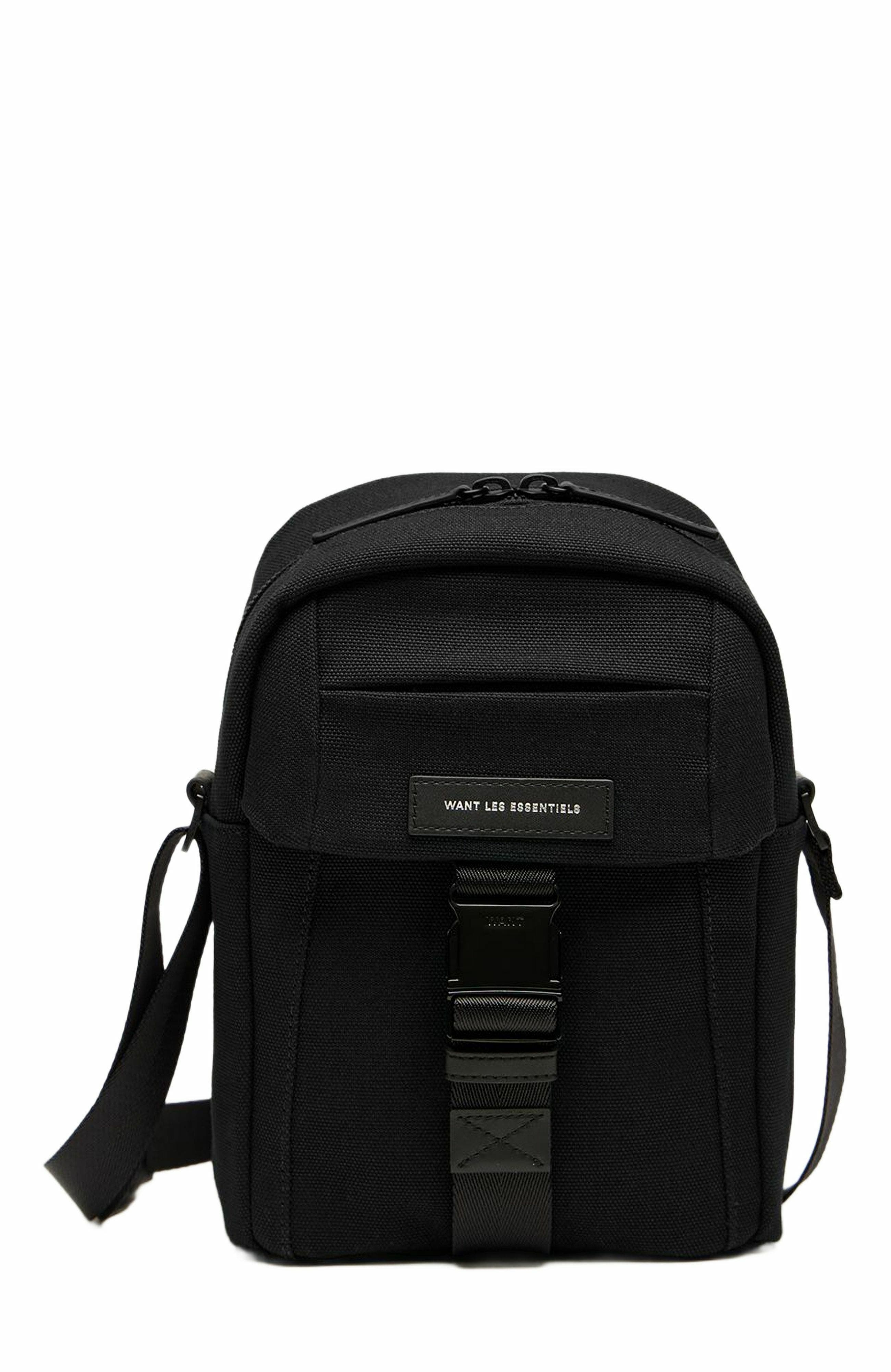 Want Les Essentiels Brantford Organic Cotton Canvas Crossbody Bag, Main, color, Black
