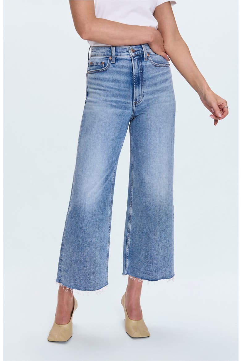 Lana Raw Hem Ankle Wide Leg Jeans, Main, color, BISTRO