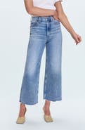 Pistola Lana Raw Hem Ankle Wide Leg Jeans