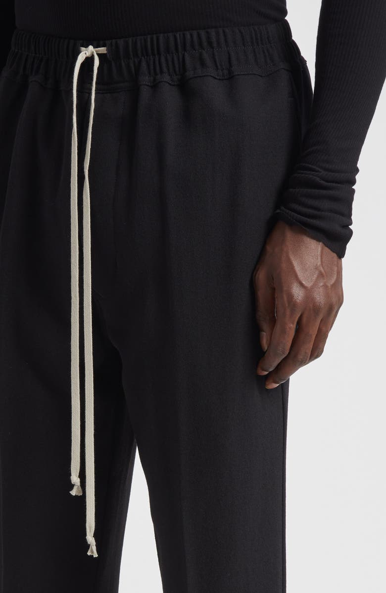 Rick Owens Wool Straight Leg Drawstring Pants, Alternate, color, Black