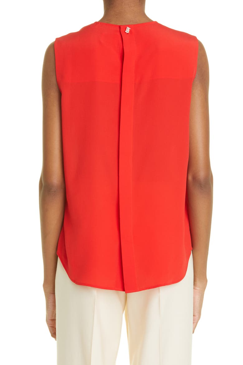 Harriet Sleeveless Silk Blouse, Alternate, color, BRIGHT RED