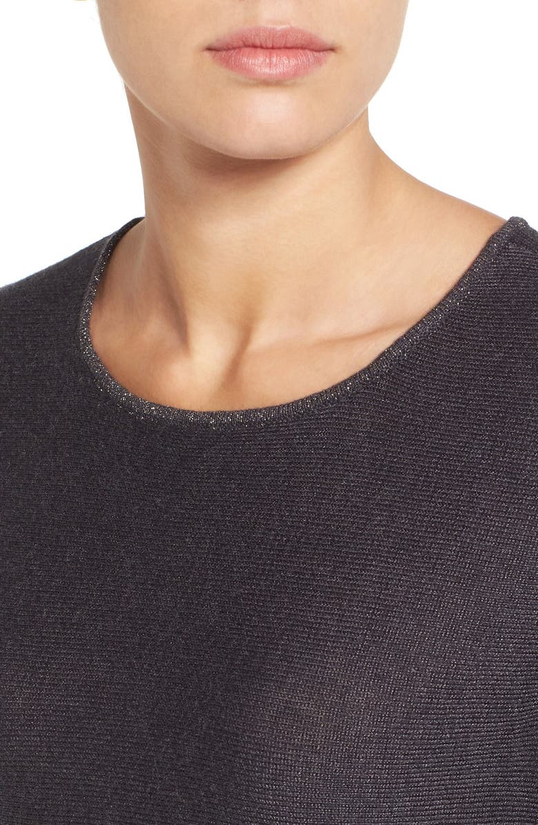 NIC+ZOE Primrose Metallic Knit Peplum Top, Alternate, color, 