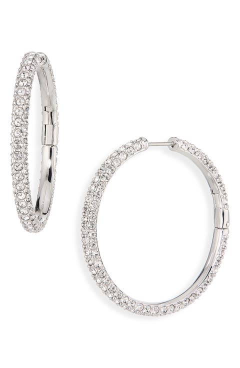Dextera Pavé Crystal Hoop Earrings