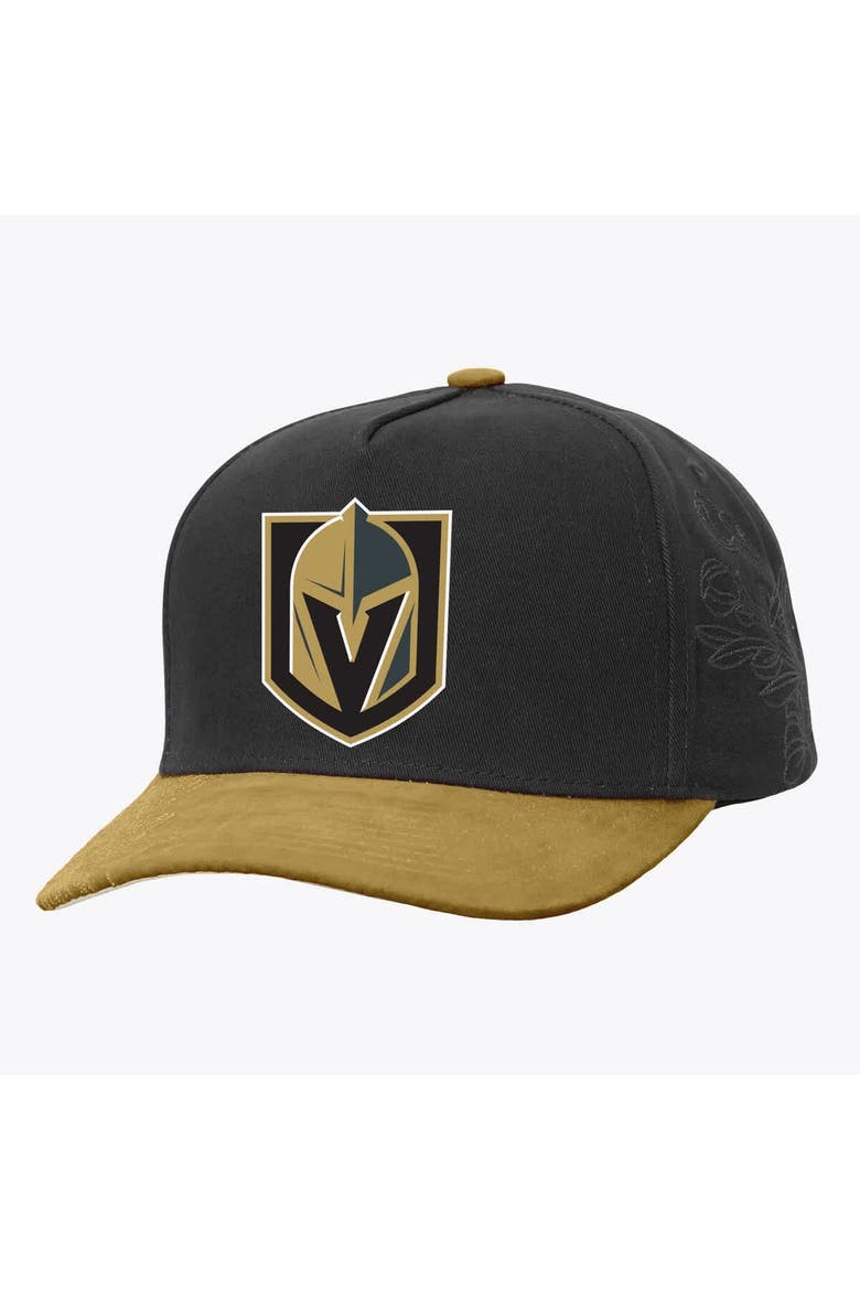 Black/Gold Vegas Golden Knights May Flowers Pro Crown Adjustable Hat, Main, color, Black