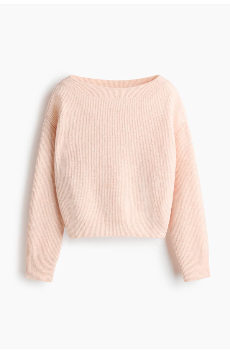 H&M Oversized Boat-neck Jumper, Main, color, Light Peach Pink