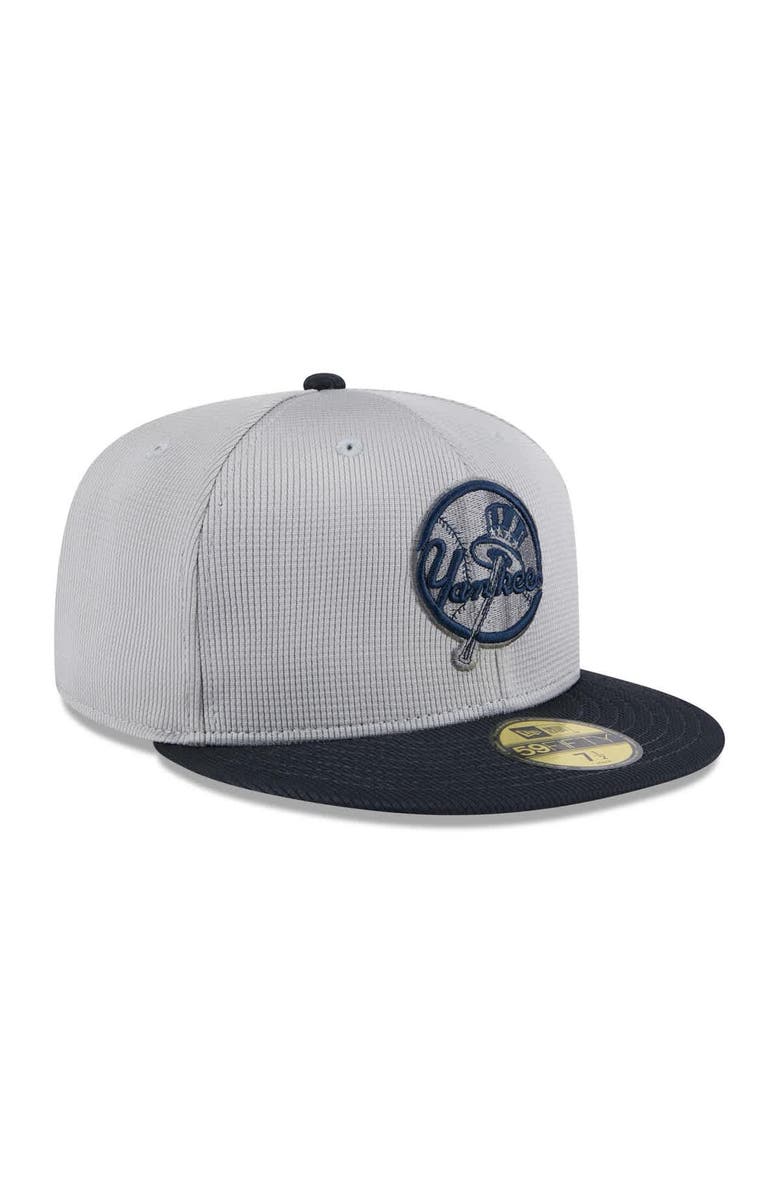 New Era Men's New Era Gray/Navy New York Yankees 2025 Batting Practice 59FIFTY Fitted Hat, Alternate, color, Gray