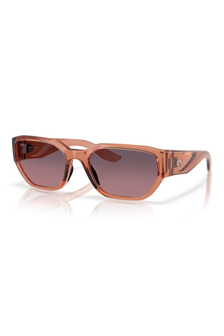 Clemente 58mm Polarized Rectangular Sunglasses, Alternate, color, PINK SANDS/ ROSE GRADIENT 580G