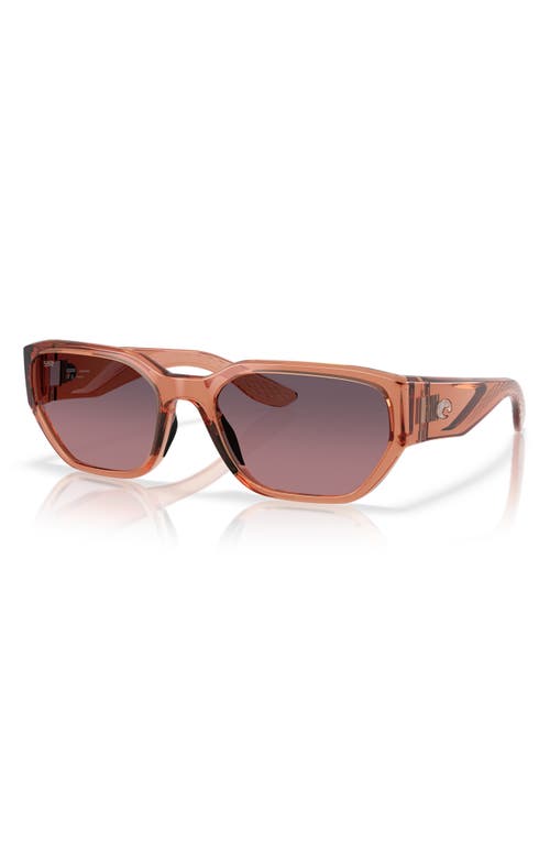 Costa Del Mar Clemente 58mm Polarized Rectangular Sunglasses In Pink Sands/rose Gradient 580g
