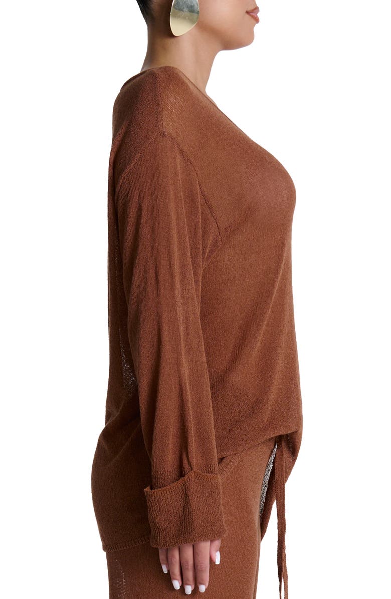 Naked Wardrobe Oversize Tunic Top, Alternate, color, Pecan Brown