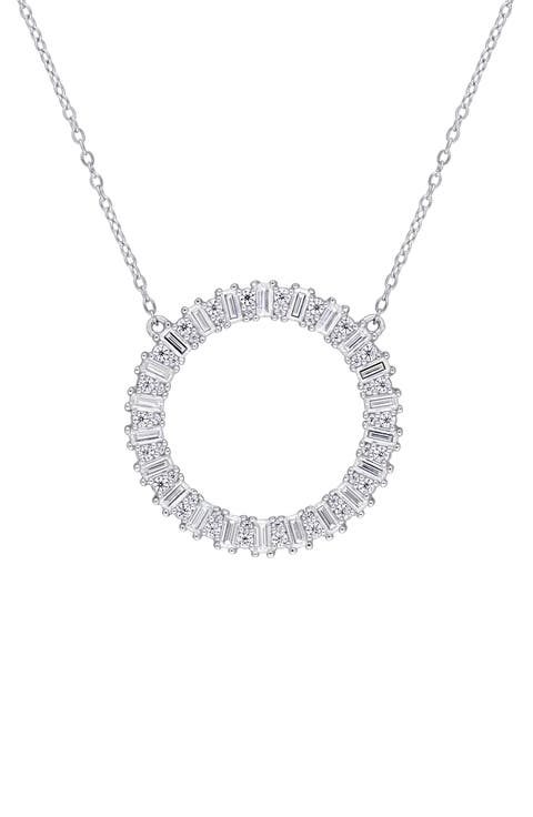 Sterling Silver Created Moissanite Necklace