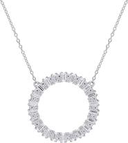 DELMAR Sterling Silver Created Moissanite Necklace