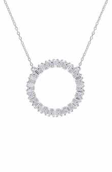 DELMAR Sterling Silver Created Moissanite Necklace