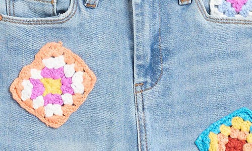 Shop Blanknyc Kids' Crochet Patch Jeans In Wildest Rhythm