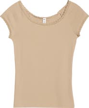 BP. Lace Trim Cotton Blend T-Shirt