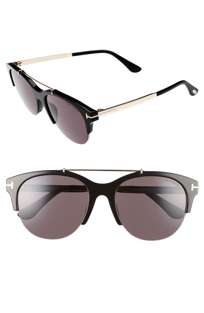 TOM FORD Adrenne 55mm Sunglasses, Alternate, color, 