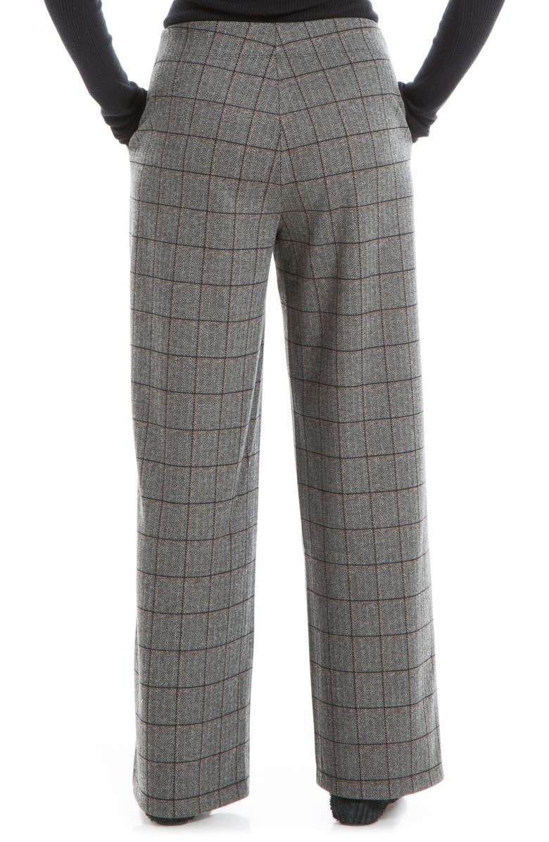 MAX STUDIO Double Knit Wide Leg Pants, Alternate, color, Grey/ Black Window Pane