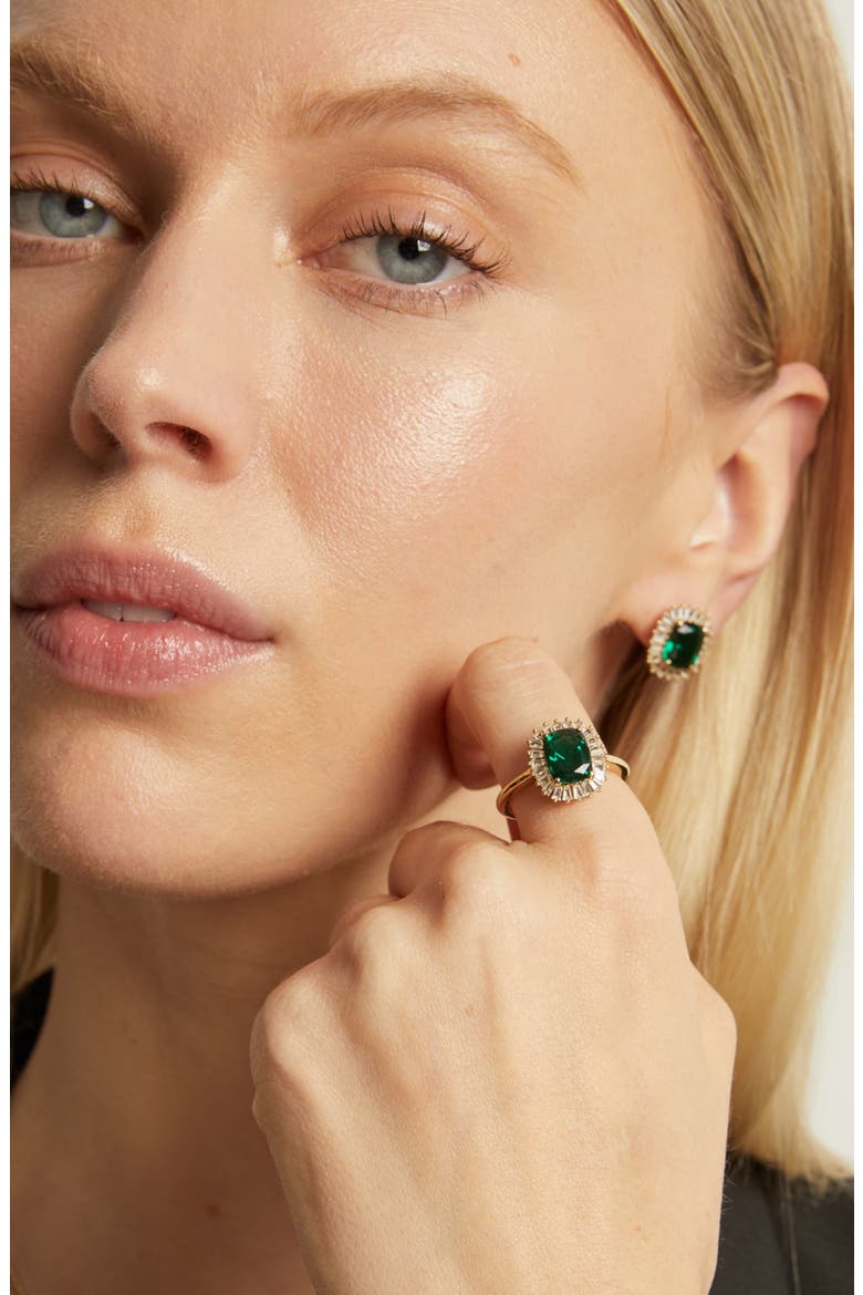 Alexandra Lab Grown Emerald Ring, Alternate, color, Yellow