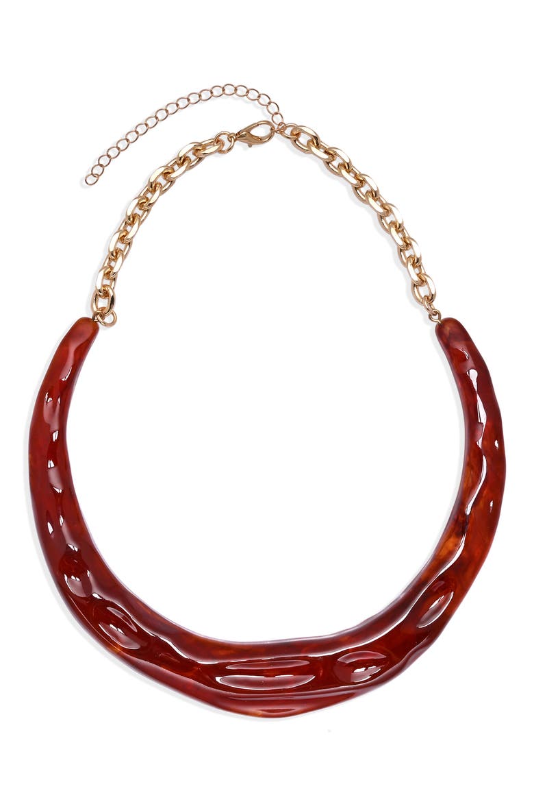 Amber Horizon Statement Chain Necklace, Main, color, GOLD
