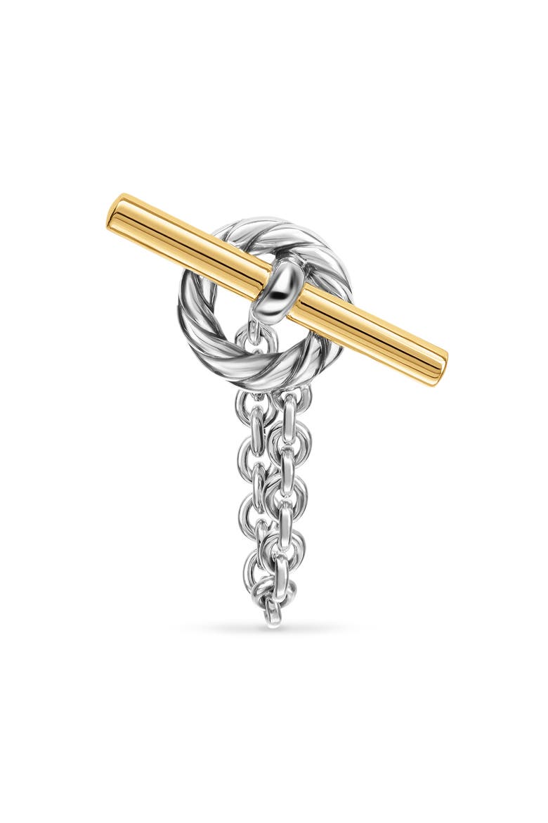 DY Mercer® Bold Toggle Stud Earrings in Sterling Silver with 18K Yellow Gold, 50.4mm, Alternate, color, NO COLOR
