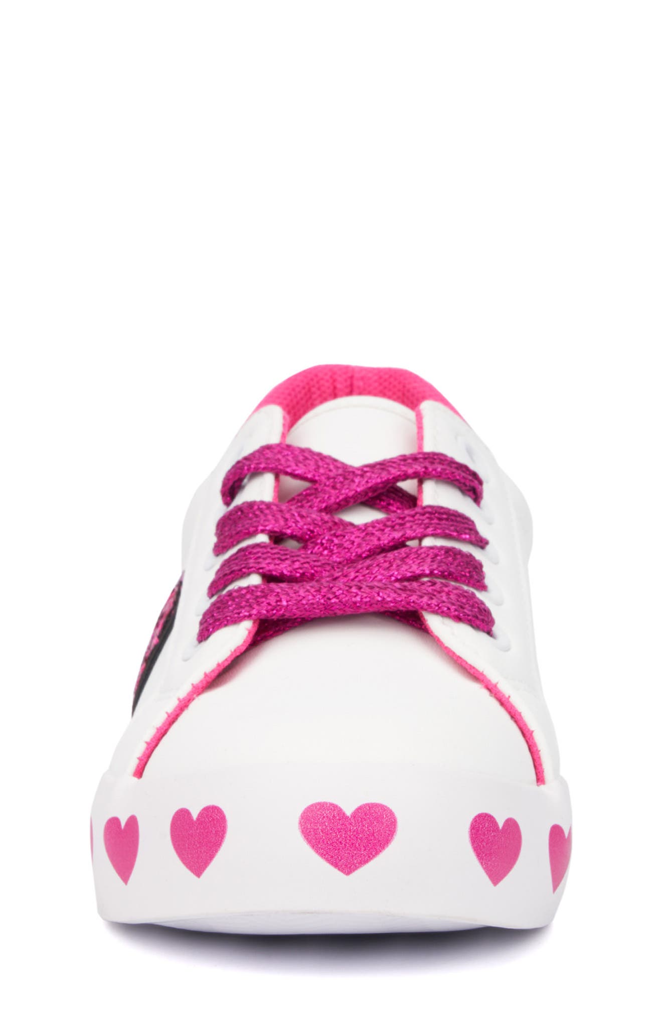 OLIVIA MILLER Kids' Metallic Heart Sneaker, Alternate, color, 