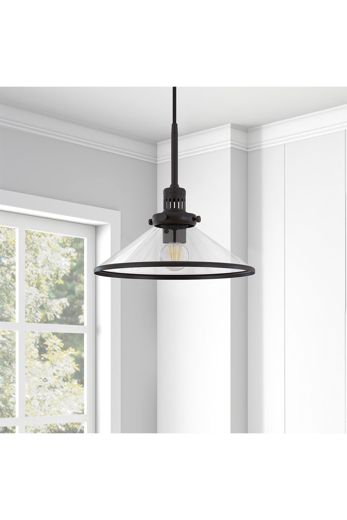ADDISON AND LANE Milo Blackened Bronze & Glass Pendant | Nordstromrack