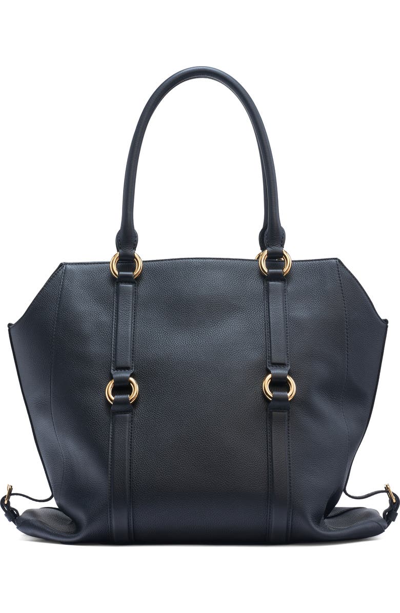 McQueen Farringdon Leather North/South Tote, Alternate, color, Black/ Gold