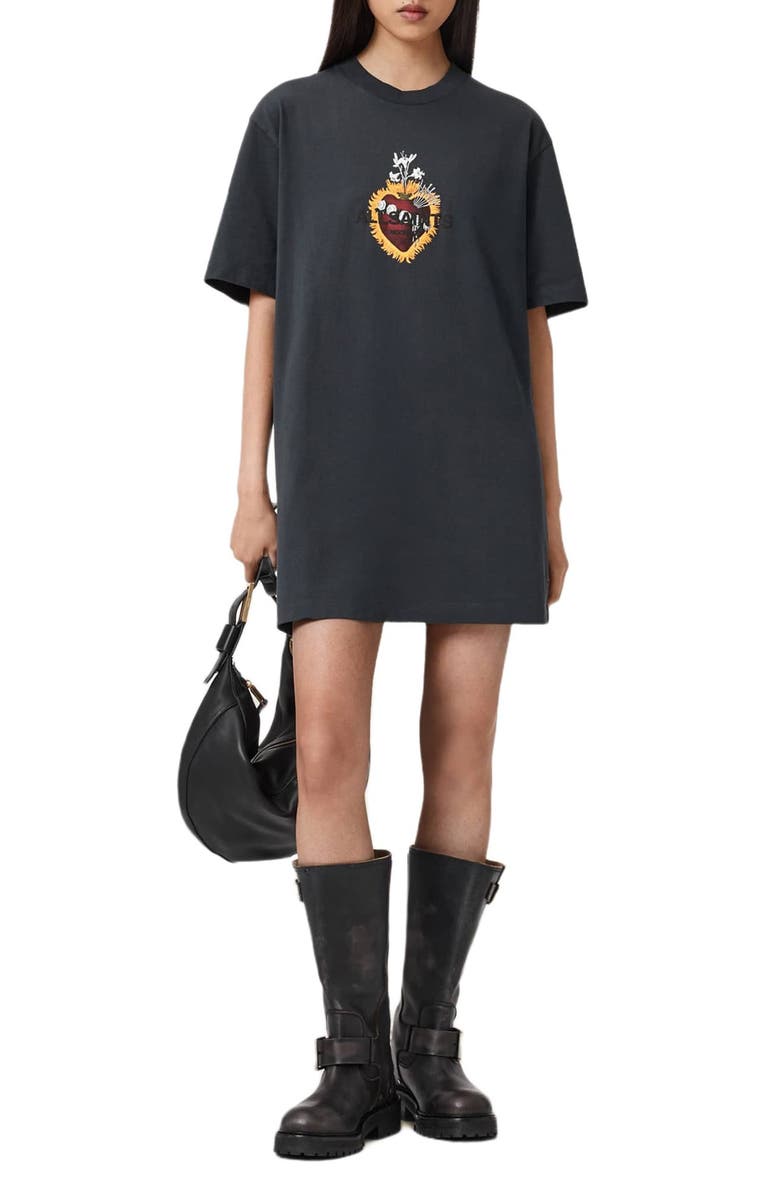 AllSaints Heartfelt T-Shirt Dress, Alternate, color,