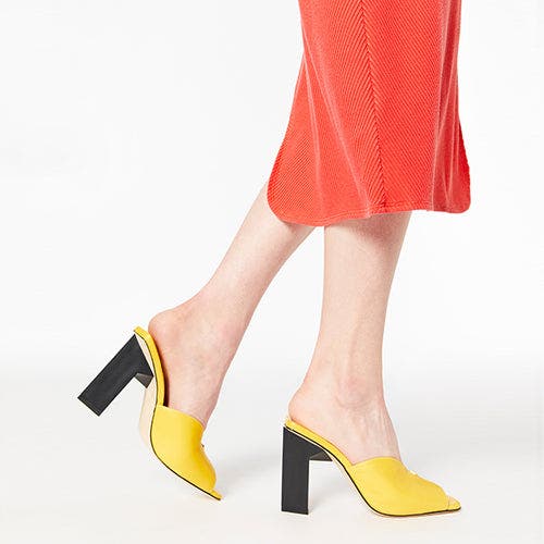 Tiffany Mule Sandals - High, Alternate, color, YELLOW
