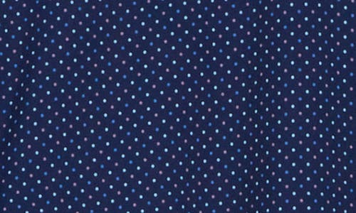 Construct Slim Fit Dot Short Sleeve Stretch Button-down Shirt In Navy
