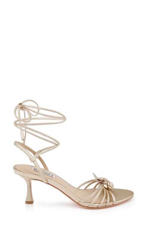 Shop Badgley Mischka Collection Darlyn Ankle Wrap Sandal In Gold Leather
