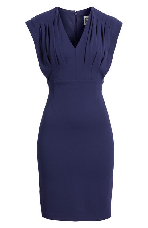 Pleated Bodice Sheath Dress