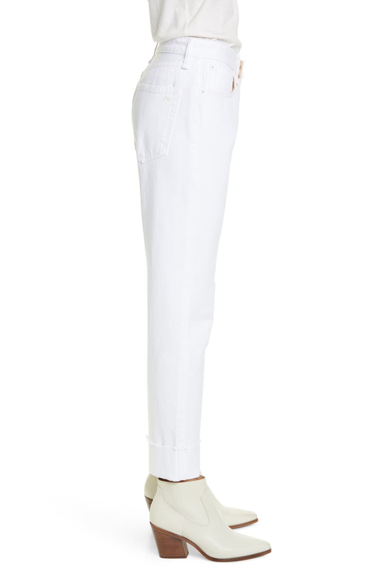 Rosa High Waist Raw Hem Boyfriend Jeans, Alternate, color, WHITE
