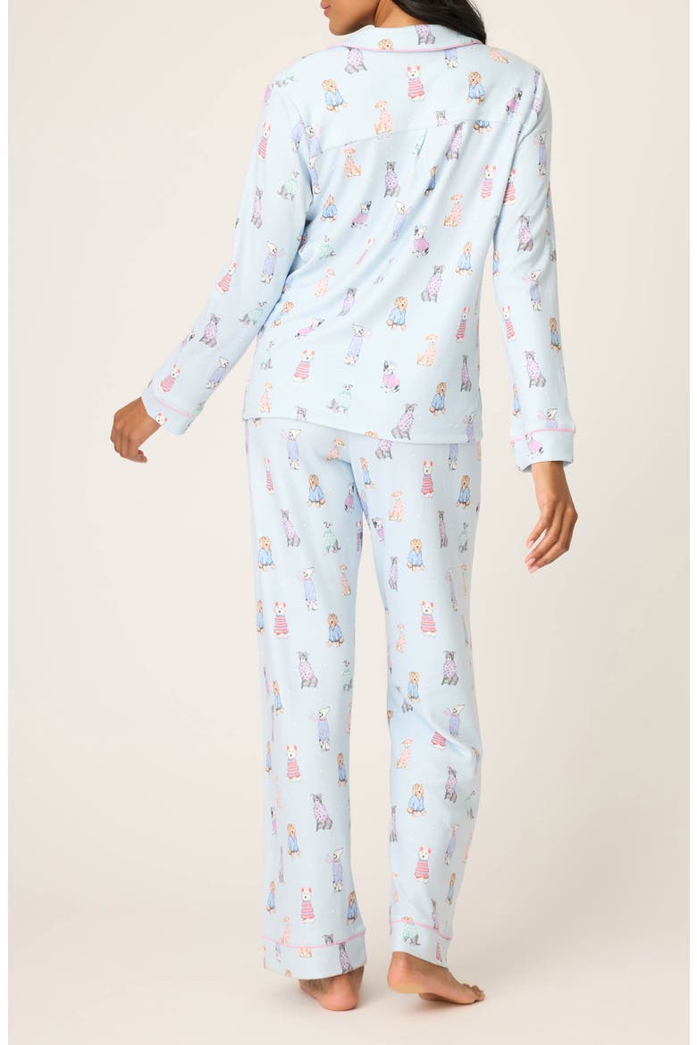 Doggone Cold Brushed Pointelle Pajamas, Alternate, color, BLUE HAZE
