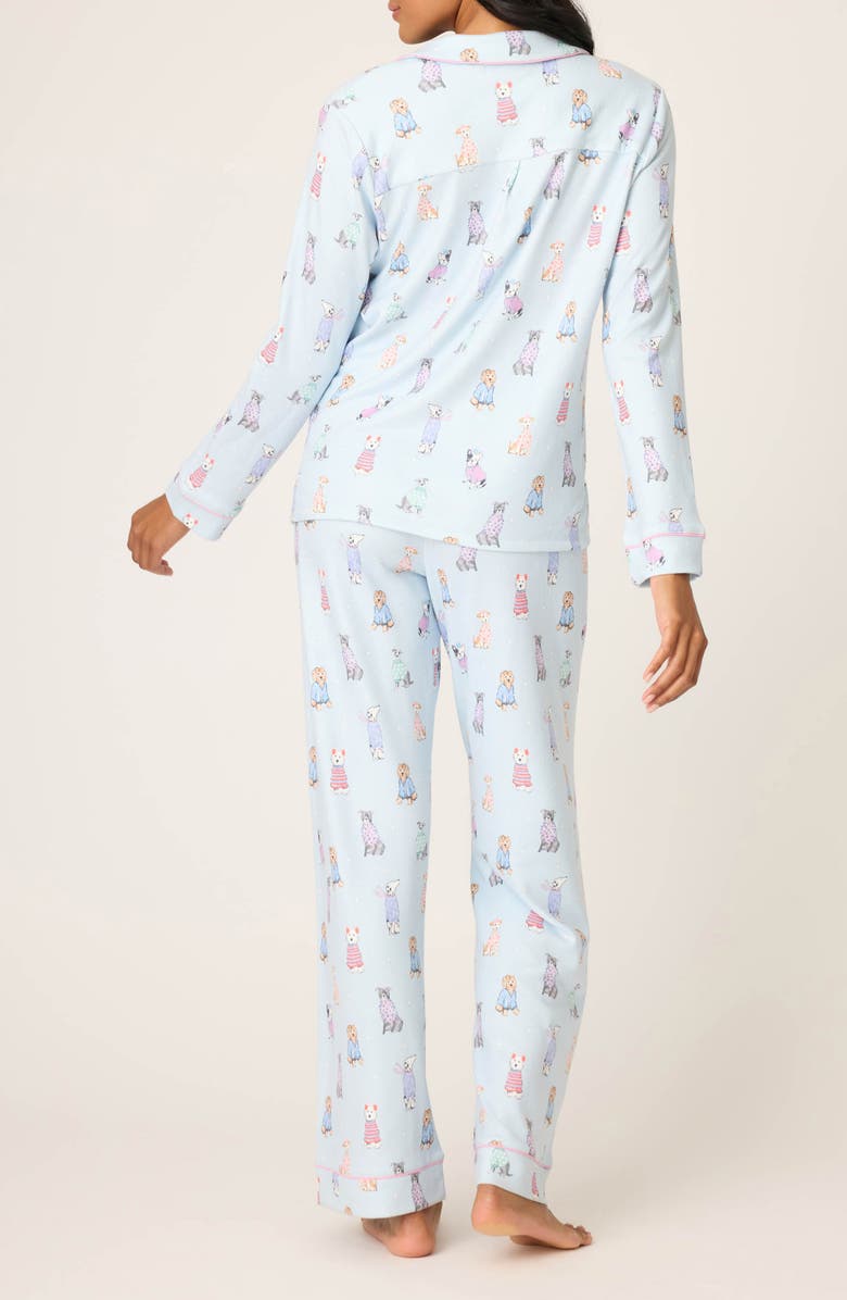 PJ Salvage Doggone Cold Brushed Pointelle Pajamas, Alternate, color, Blue Haze