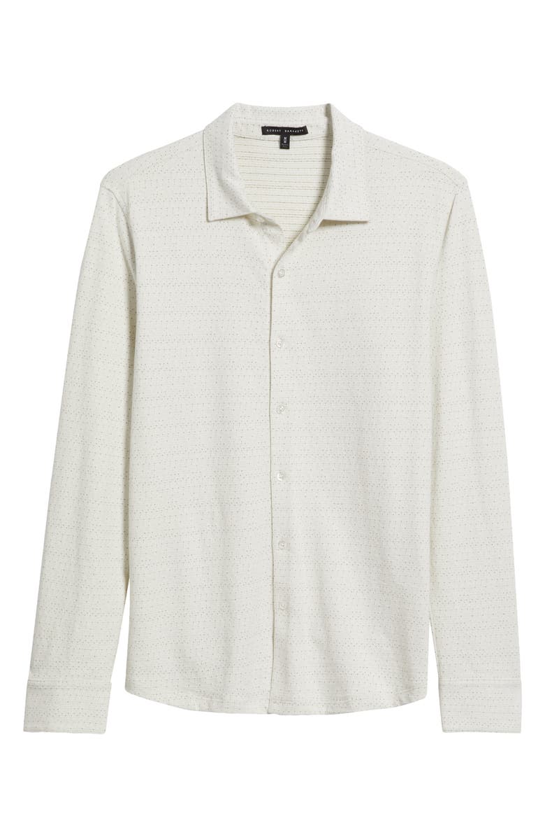 Robert Barakett Roddy Cotton Knit Button-Up Shirt, Alternate, color, Light Olive