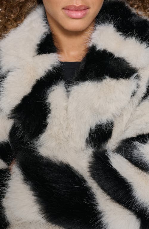 Karl Lagerfeld Paris Oversize Zebra Print Faux Fur Jacket In Multi
