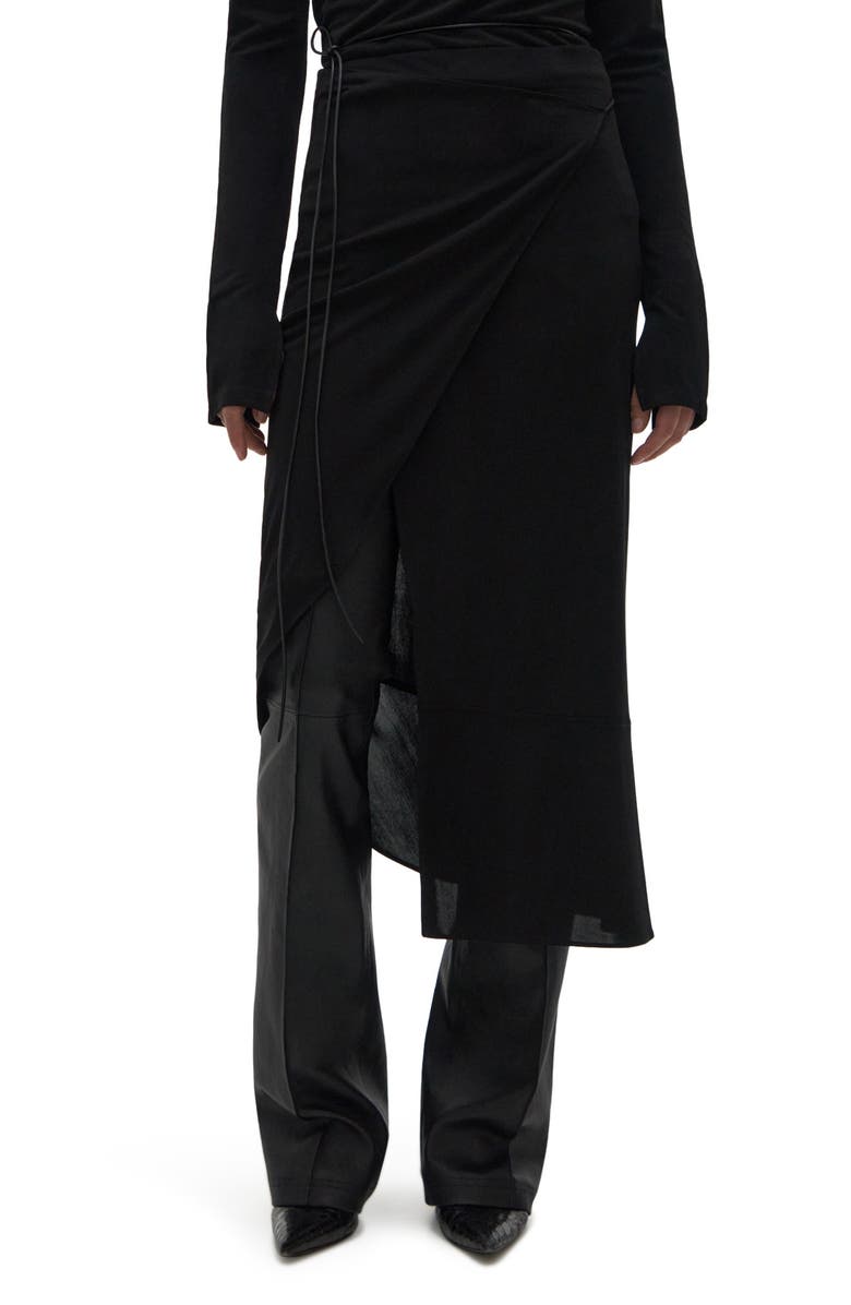 Helmut Lang Asymmetric Wrap Skirt, Main, color, 