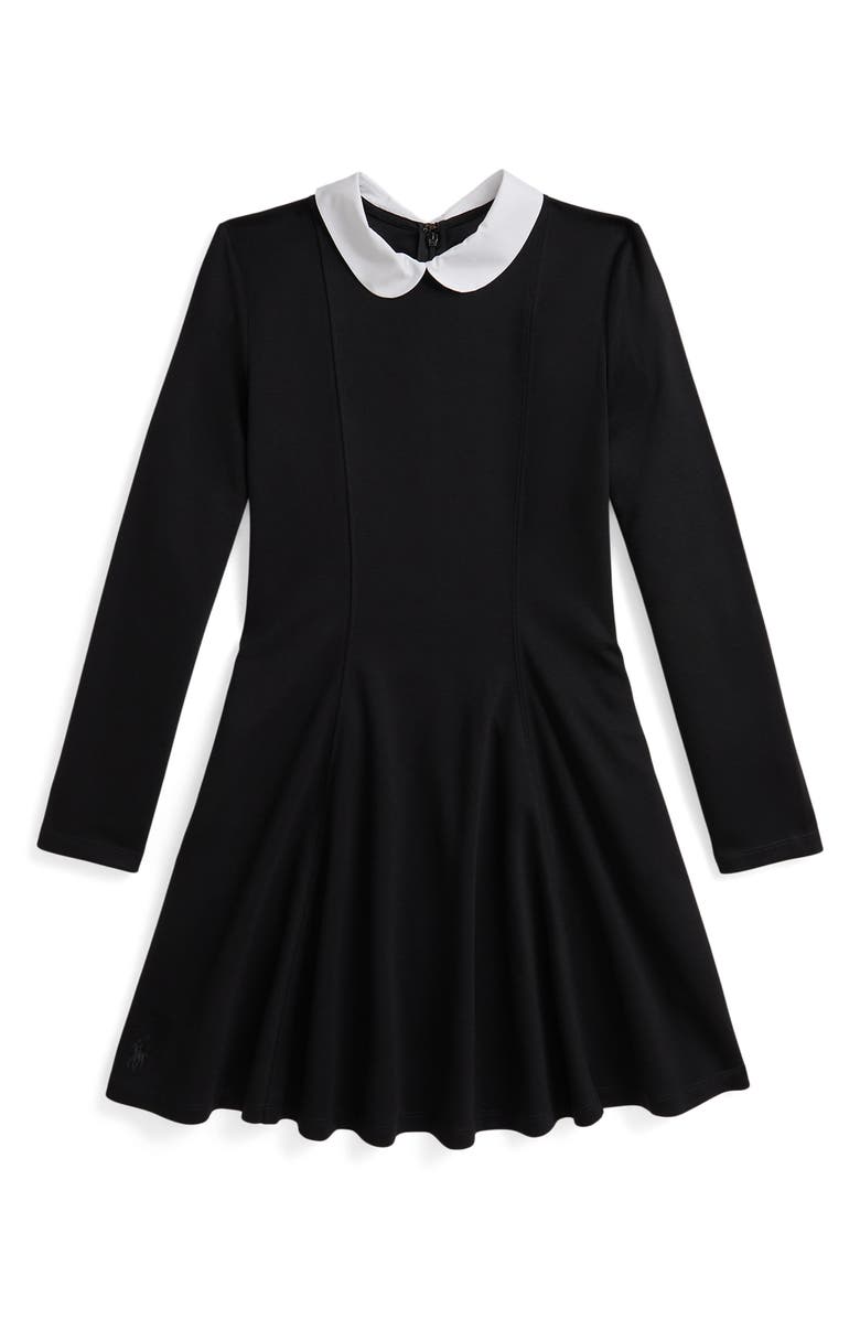Polo Ralph Lauren Kids' Long Sleeve Ponte Roma Dress, Main, color, Polo Black