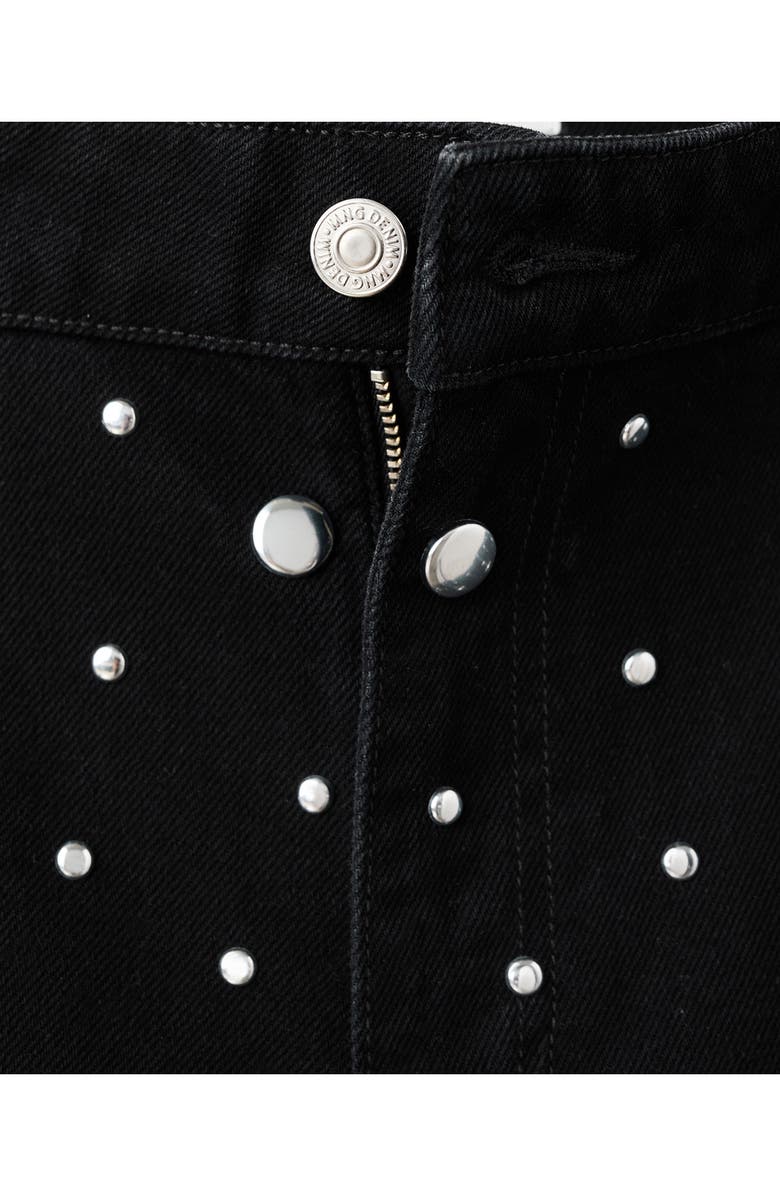 MANGO Stud Accent Straight Leg Jeans, Alternate, color,