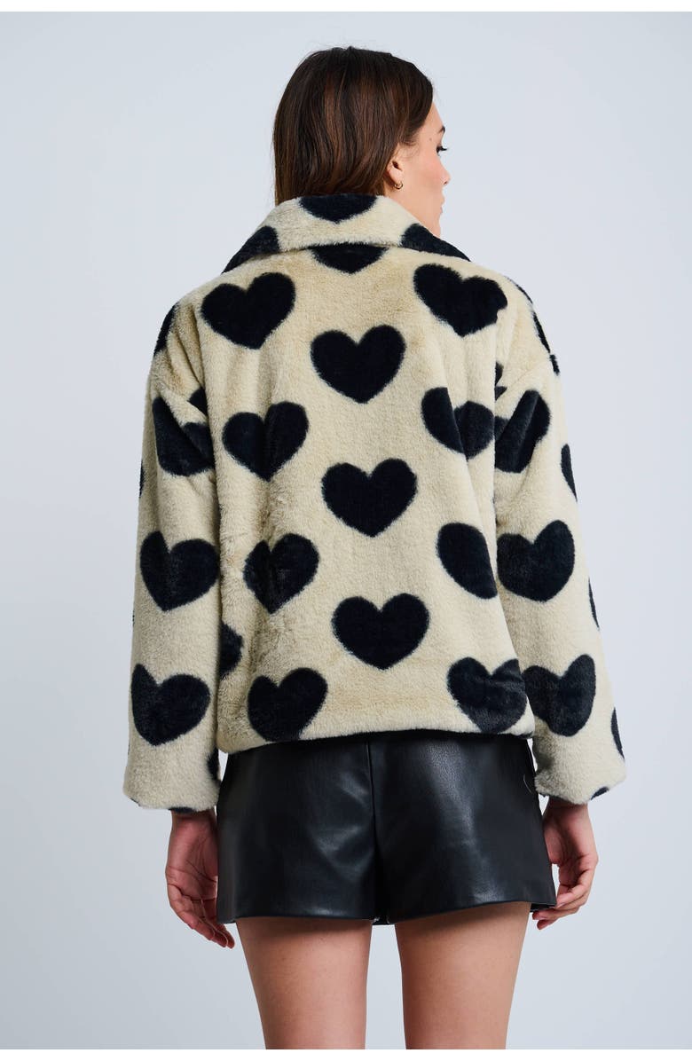 Lisa Todd Love Shag Faux Fur Heart Jacket, Alternate, color, Cream Black