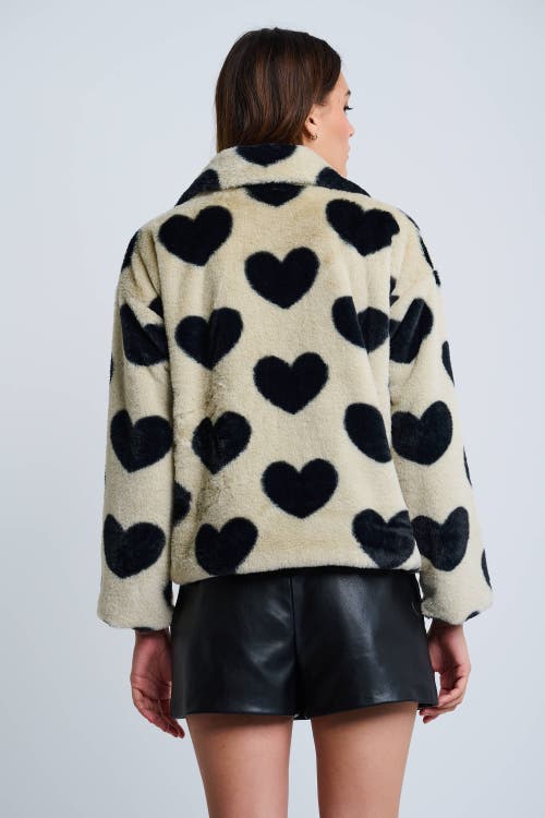 Lisa Todd Love Shag Faux Fur Heart Jacket In White