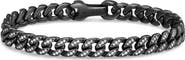 David Yurman Curb Chain Bracelet in Black Titanium with Diamonds