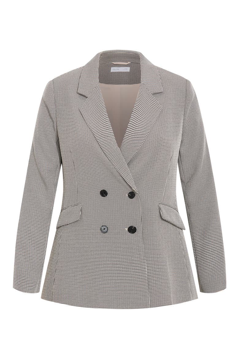 Hailey Checked Double Breasted Jacket, Alternate, color, NEUTRAL CHECK