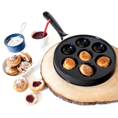 Norpro Stuffed Aebleskiver Pancake Pan With 2.25-inch Cavities In Black